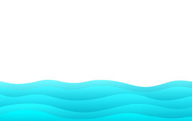 Blue Wave Water Element Vector Background. Flow Curve Wavy Border Frame Wallpaper Presentation Education Business Design Ocean Sea Gradient Flat Normal Simple