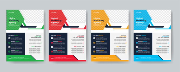 Modern Creative Corporate business, digital marketing agency flyer Brochure design, cover modern layout, annual report, poster, flyer in A4 template