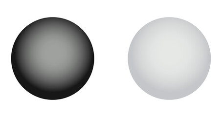 Black and white glossy balls. Vector illustration.