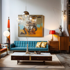 Vintage pieces with modern elements to create a space that is both nostalgic and contemporary. Interior Design.