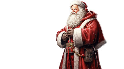 Santa claus isolated on transparent background, Generative ai.