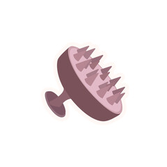 Scalp  massager isolated on white. Scalp massager brush for heir growth. Scalp massager vector illustration. Scalp massager icon. 