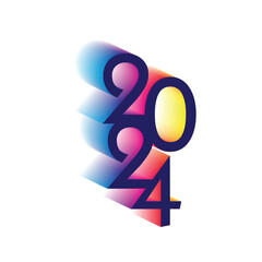 2024 Happy New Year text typography vector design