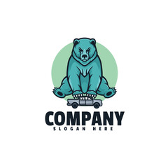 Wild bear illustration logo design 