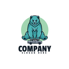 Obraz premium Wild bear illustration logo design 