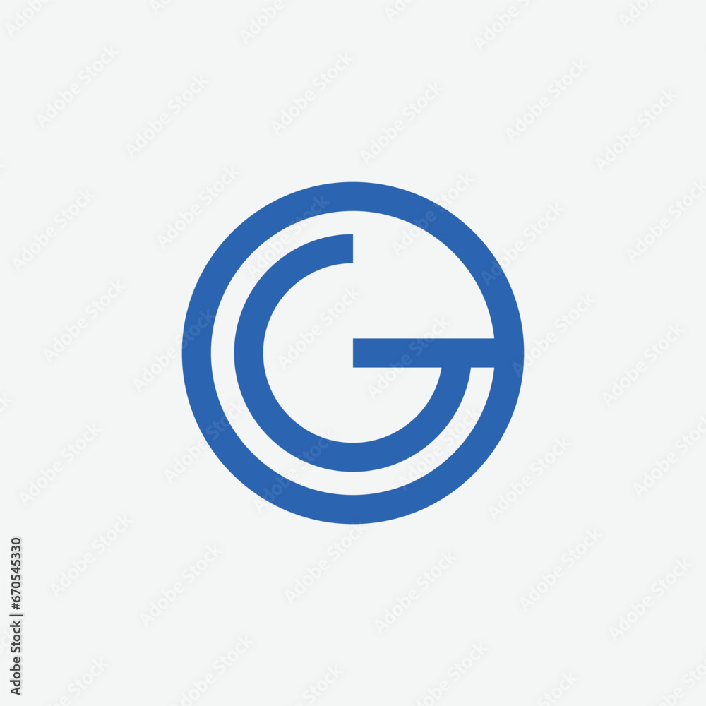 Poster modern letter g with circle logo design