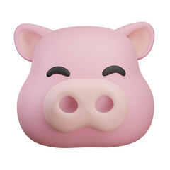 Pig Head 3D Illustration