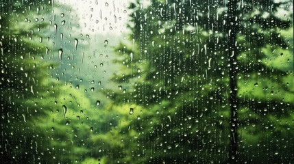 Rain on glass background high resolution , background forest