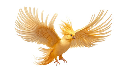 Obraz premium golden bird isolated on transparent background cutout