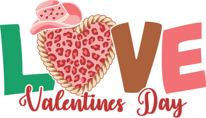 Western Valentine Sublimation Illustration
