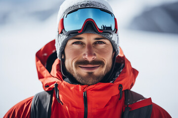 Generative AI creative illustration wintertime activity snowboarding hiking mountain climbing