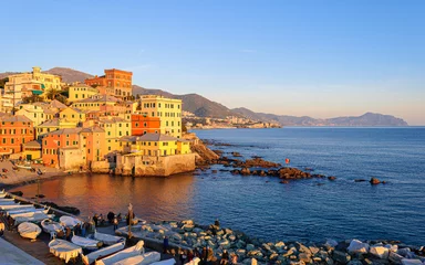 Crédence en verre imprimé Ligurie Panoramic view of Boccadasse, a small sea district of Genoa