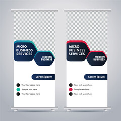 
Modern business stand banner with creative  shapes