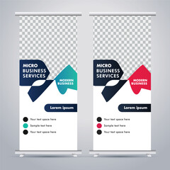 
Modern business stand banner with creative  shapes