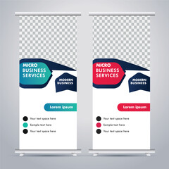 
Modern business stand banner with creative  shapes