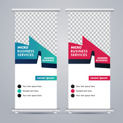 
Modern business stand banner with creative  shapes