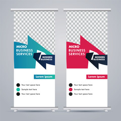 
Modern business stand banner with creative  shapes