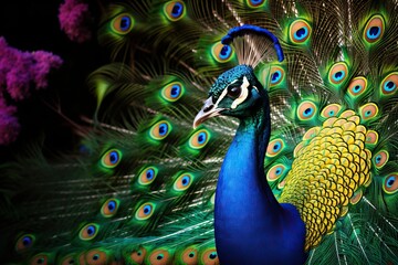 Peacocks display the elegant colors of nature.
