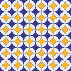 geometric blue and yellow seamless background