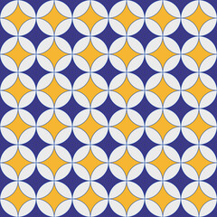 Fototapeta premium geometric blue and yellow seamless background