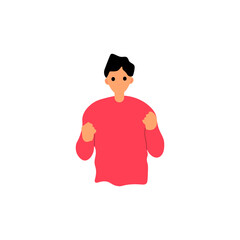 flat design man happy 