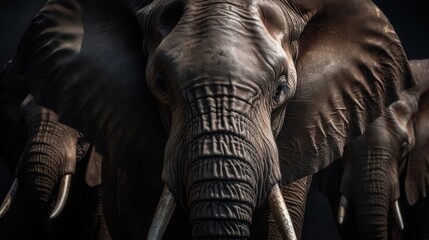 Elephant in the zoo, National Park. Wildlife Concept With Copy Space