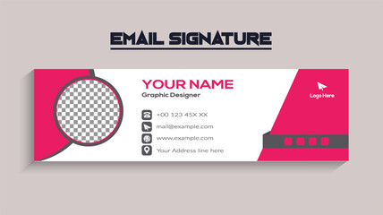 Corporate Modern Email Signature Design template. Email signature template design. business e-signature vector design.