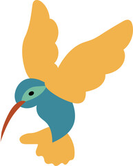 Hummingbird flying illustration