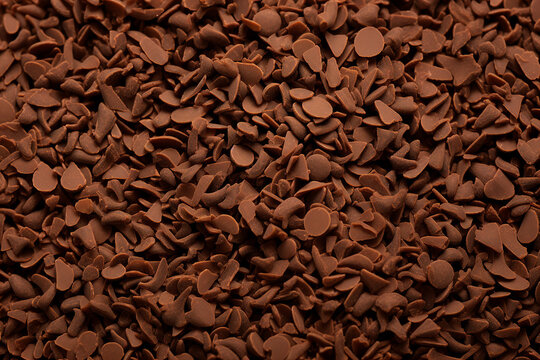 Close up generative AI picture of broken grated chocolate natural ingredient for desserts
