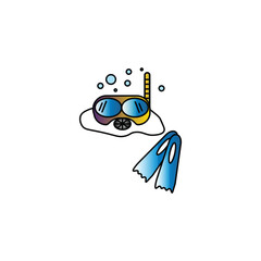 snorkeling vector type icon