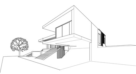 sketch of house