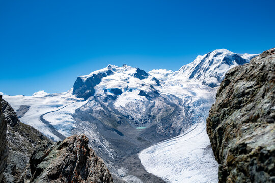 The Gorner Glacier viewed from the top of Gornergrat, Switzerland