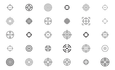 Weapon sight set. Military vactor target collection. Force army icon for game design.
