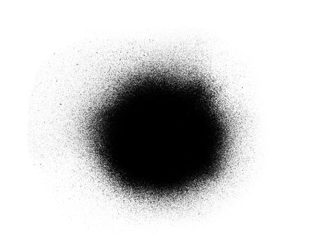 black spray paint graffiti ink splatter blotch on transparent png background