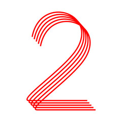 Number 2 logo. Vector logotype design
