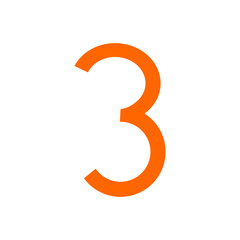 Number 3 logo. Vector logotype design