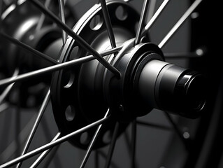 Fototapeta premium Different parts of a bicycle, chain, seat, disk brake, tire, handle and other parts of a bicycle