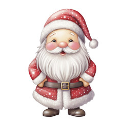 santa claus with little smile on winter and Christmas festival isolation on white background 