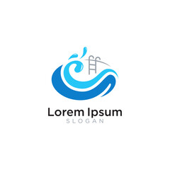 Fototapeta premium Swimming pool logo template