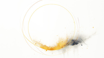 Golden circle with golden and black dust on the ground, abstract modern design with space for text...