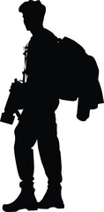 silhouette of a Traveler person with a gun