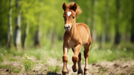 Fototapeta premium foal in the meadow