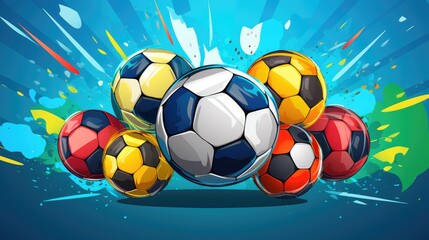 soccer ball on the blue background