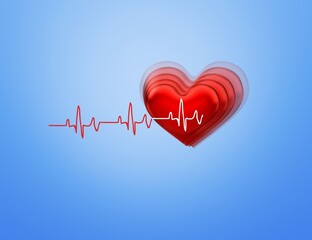 heart wave line of heart beat