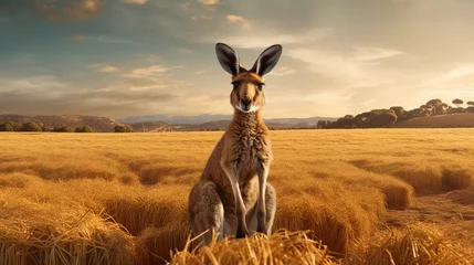 Fototapeten Kangaroo at Open Field © Areesha