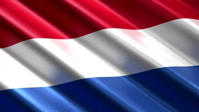 Netherlands - waving textile flag - 3D 4k seamless loop animation (3840 x 2160 px)
