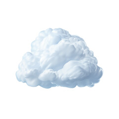 White realistic white cloud isolated transparent, Generative AI
