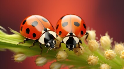 Obraz premium ladybug on a leaf