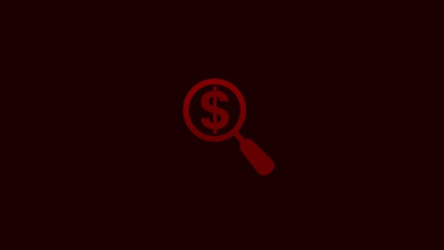 Search Magnifying glass icon on dollar sign animation. k1_1780