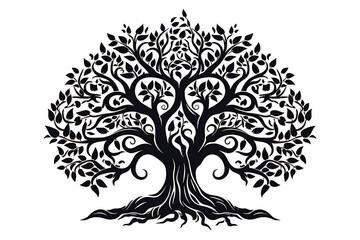Obraz premium tree with roots isolated on a Transparent background. Generative AI